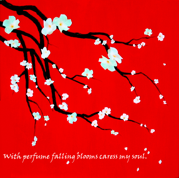 White Flowers Falling from Tree